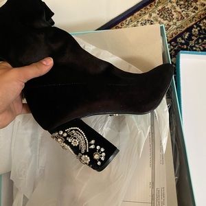 Betsy Johnson Jeweled Heel knee high boots